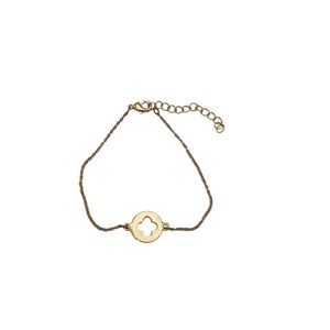 Gold Tone Four Leaf Clover Bracelet